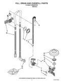 FILL, DRAIN AND OVERFILL PARTS Diagram and Parts List for KUDE40FXSP5  KitchenAid Dishwasher