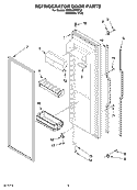 REFRIGERATOR DOOR PARTS Diagram and Parts List for KSRI25FNST02  KitchenAid Refrigerator