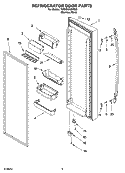 REFRIGERATOR DOOR PARTS Diagram and Parts List for 7GS2SHAXMS00  Whirlpool Refrigerator
