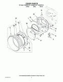DOOR PARTS Diagram and Parts List for WGD9270XL1  Whirlpool Dryer