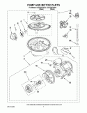 PUMP AND MOTOR PARTS Diagram and Parts List for KUDC03FVBL3  KitchenAid Dishwasher