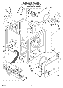 CABINET Diagram and Parts List for LGV4634JQ2  Whirlpool Dryer