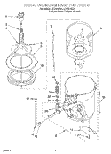 AGITATOR, BASKET AND TUB Diagram and Parts List for LCR7244DZ4  Whirlpool Washer
