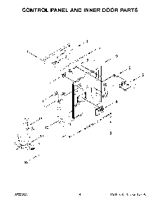 Control Panel And Inner Door Parts Diagram and Parts List for KDPM804KPS1  KitchenAid Dishwasher
