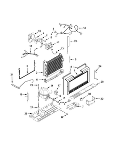 Unit Parts Diagram and Parts List for WZF34X18DW00  Whirlpool Freezer