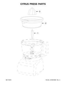 Citrus Press Parts Diagram and Parts List for KFP13CR0  KitchenAid Food Processor