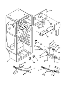 Liner Parts Diagram and Parts List for 8W8TXDWFBW00  Whirlpool Refrigerator