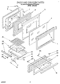 DOOR AND BROILER Diagram and Parts List for SF314PEAW1  Whirlpool Range