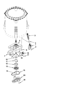 Gearcase, Motor And Pump Parts Diagram and Parts List for 11021102013  Kenmore Washer