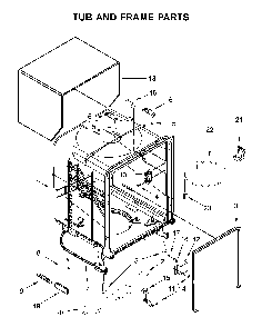 Tub and frame parts Diagram and Parts List for WDF330PAHW4  Whirlpool Dishwasher