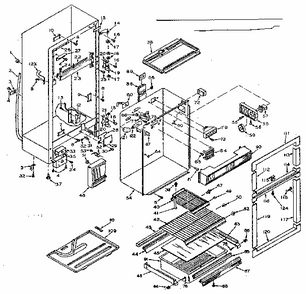 Refrigerator Cabinet Parts Diagram and Parts List for 106T14ESL  Kenmore Refrigerator