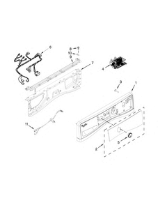 Control Panel Parts Diagram and Parts List for 7MWFW81HEDW0  Whirlpool Washer