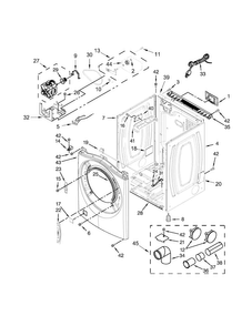 Cabinet Parts Diagram and Parts List for WGD92HEFC0  Whirlpool Dryer