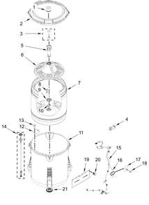 Basket And Tub Parts Diagram and Parts List for 4KNTW3300JW2  Whirlpool Washer