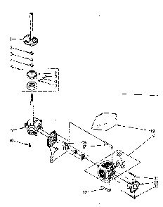 Brake, Clutch, Gearcase, Motor And Pump Diagram and Parts List for LA5500XSN0  Whirlpool Washer