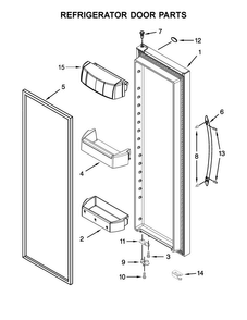 Refrigerator Door Parts Diagram and Parts List for WRS586FIEM03  Whirlpool Refrigerator