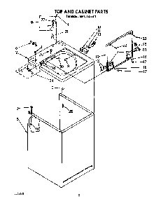 Top And Cabinet Diagram and Parts List for 6MAX5133VW0  Whirlpool Washer