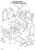 CHASSIS Diagram and Parts List for GR470LXKT0  Whirlpool Range