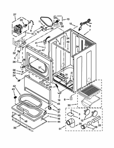 Cabinet Parts Diagram and Parts List for 11078002012  Kenmore Dryer