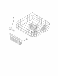 Lower Rack Parts Diagram and Parts List for 66516012402  Kenmore Dishwasher