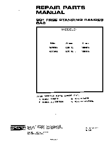 Cover Page-text Only Diagram and Parts List for 1435*0A  Roper Range