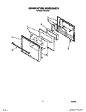 LOWER OVEN DOOR Diagram and Parts List for BES450WB1  Roper Range