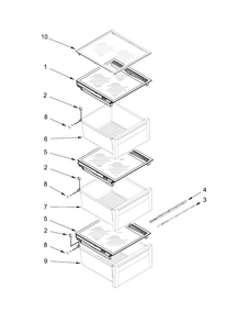 Refrigerator Shelf Parts Diagram and Parts List for WRS950SIAM01  Whirlpool Refrigerator