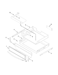 Drawer Parts Diagram and Parts List for WFE715H0EH0  Whirlpool Range