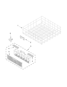 Lower Rack Parts Diagram and Parts List for WDF530PAYT7  Whirlpool Dishwasher