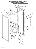 REFRIGERATOR DOOR PARTS Diagram and Parts List for KSCS25MTMK01  KitchenAid Refrigerator