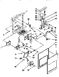 Dispenser Front Diagram and Parts List for KSRP27QBL00  KitchenAid Refrigerator