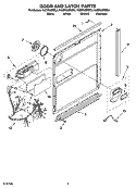 DOOR AND LATCH PARTS Diagram and Parts List for KUDP02IRWH3  KitchenAid Dishwasher