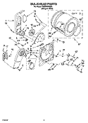 BULKHEAD PARTS, OPTIONAL PARTS (NOT INCLUDED) Diagram and Parts List for YREX6634RQ1  Roper Dryer