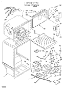 LINER Diagram and Parts List for 3ET21NKXGW00  Whirlpool Refrigerator