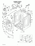 CABINET PARTS Diagram and Parts List for IGD7300WW1  Inglis Dryer