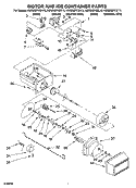 MOTOR AND ICE CONTAINER PARTS Diagram and Parts List for KSRD22FKBL15  KitchenAid Refrigerator