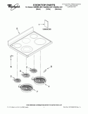 COOKTOP PARTS Diagram and Parts List for GGE390LXB01  Whirlpool Range