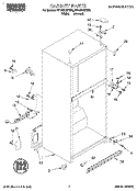 CABINET Diagram and Parts List for RT16DKXDW00  Roper Refrigerator