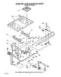 COOKTOP AND MANIFOLD, LIT/OPTIONAL Diagram and Parts List for SF0100ERW5  Whirlpool Range