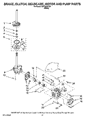 BRAKE, CLUTCH, GEARCASE, MOTOR AND PUMP PARTS Diagram and Parts List for MGT3800TW0  Maytag Washer Dryer Combo