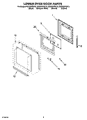 LOWER OVEN DOOR PARTS Diagram and Parts List for RBD305PDS15  Whirlpool Wall Oven