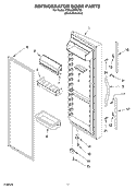 REFRIGERATOR DOOR PARTS Diagram and Parts List for KSRJ22IMST00  KitchenAid Refrigerator