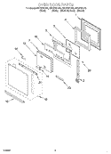 OVEN DOOR Diagram and Parts List for GSC278PJB3  Whirlpool Microwave Oven Combo
