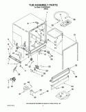 TUB ASSEMBLY PARTS Diagram and Parts List for DU400SWWW1  Whirlpool Dishwasher