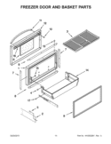 FREEZER DOOR AND BASKET PARTS Diagram and Parts List for KBFC42FTS07  KitchenAid Refrigerator
