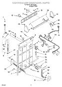 CONTROLS AND REAR PANEL Diagram and Parts List for LBR4121JQ1  Whirlpool Washer