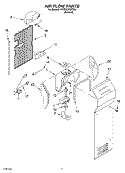 AIR FLOW Diagram and Parts List for 4YED27PQFN04  Whirlpool Refrigerator