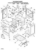 CHASSIS PARTS Diagram and Parts List for GR563LXSB1  Whirlpool Range