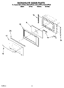 MICROWAVE DOOR PARTS Diagram and Parts List for GMC275PRB00  Whirlpool Microwave Oven Combo