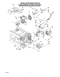 OVEN INTERIOR, LITERATURE Diagram and Parts List for MT1061XBG0  Whirlpool Microwave